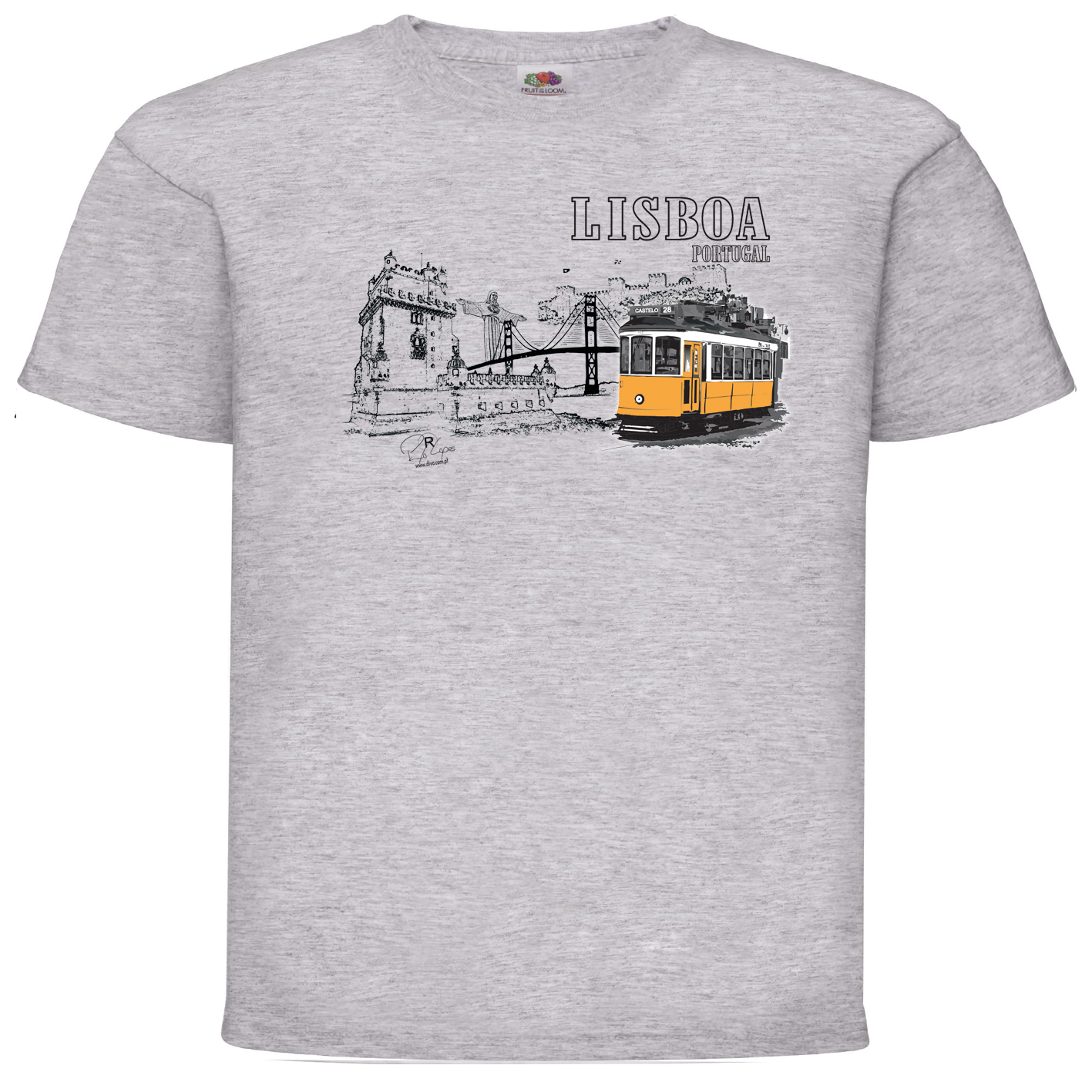 T-shirt Fruit of the Loom Kids Monumentos Lisboa